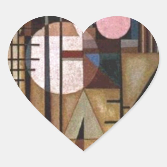 Kandinsky Softened Construction Heart Sticker (Front)
