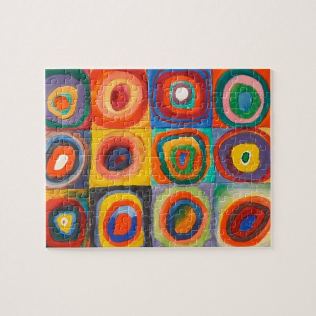 Kandinsky Squares Concentric Circles Abstract Art Jigsaw Puzzle (Horizontal)