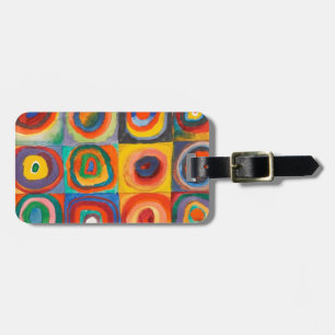 Kandinsky Squares Concentric Circles Luggage Tag