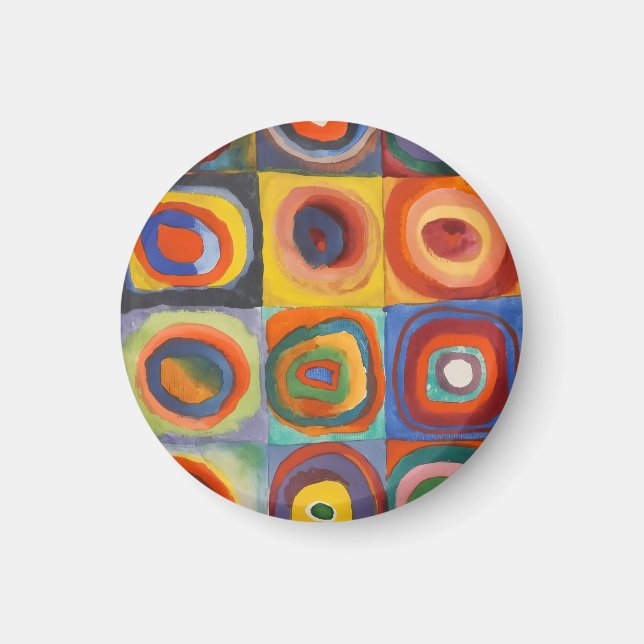 Kandinsky Squares Concentric Circles Magnet (Front)