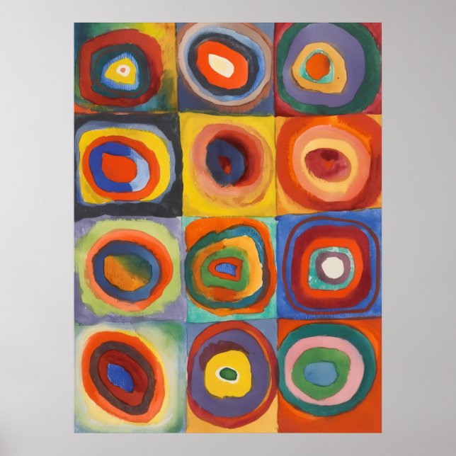 Kandinsky Squares Concentric Circles Poster (Front)
