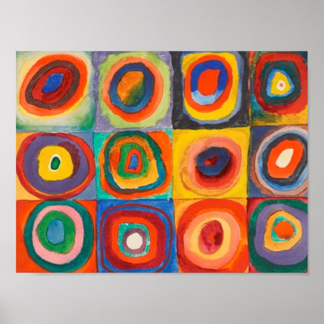 Kandinsky Squares Concentric Circles Poster (Front)