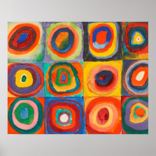 Kandinsky Squares Concentric Circles Poster
