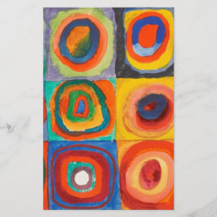 Kandinsky Squares Concentric Circles Stationery