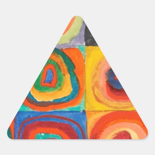 Kandinsky Squares Concentric Circles Triangle Sticker (Front)