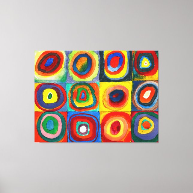 KANDINSKY - Squares with Concentric Circles (1913) Canvas Print (Front)