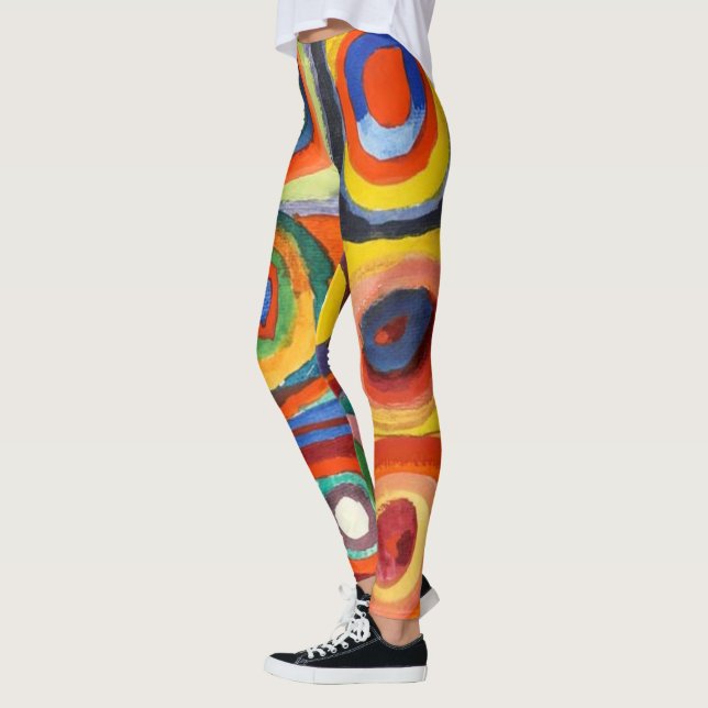 Kandinsky - Squares with Concentric Circles Leggings (Left)