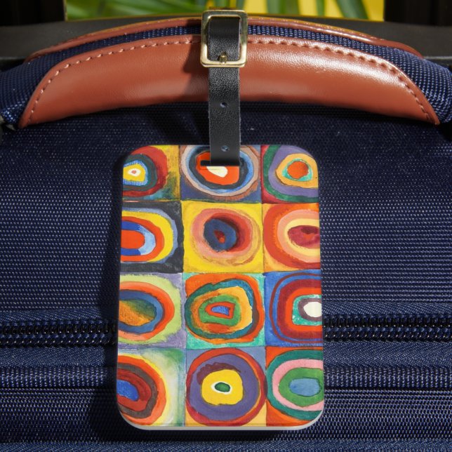 Kandinsky - Squares with Concentric Circles Luggage Tag (Front Insitu 2)