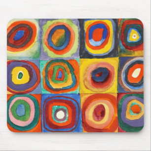 Kandinsky - Squares with Concentric Circles Mouse Mat