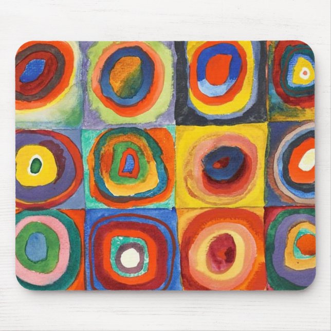 Kandinsky - Squares with Concentric Circles Mouse Mat (Front)
