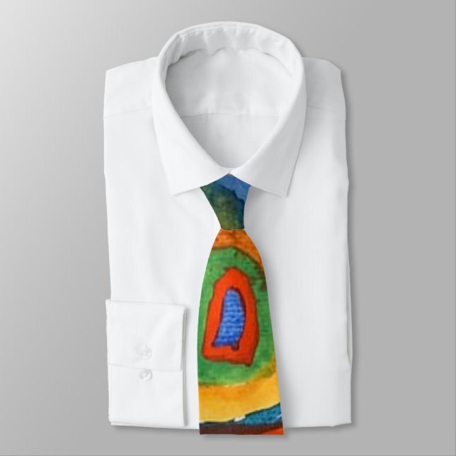 Kandinsky - Squares with Concentric Circles Tie (Tied)