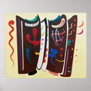 Kandinsky Supplemented Brown Abstract Painting Poster