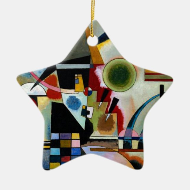 Kandinsky - Swinging, famous painting, Ceramic Tree Decoration (Front)