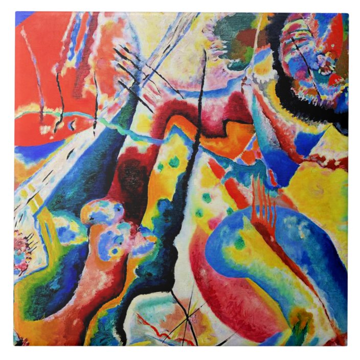 Kandinsky - Tableau a la Tache Rouge Tile | Zazzle.co.uk