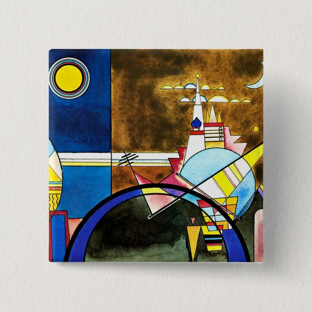 Kandinsky - The Great Gate of Kiev, 15 Cm Square Badge (Front)