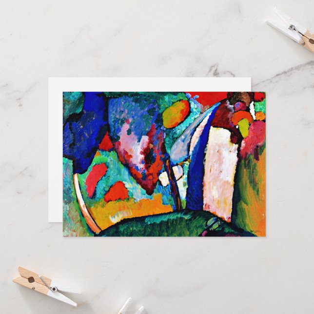 Kandinsky - The Waterfall, colourful artwork, Card (Front/Back In Situ)