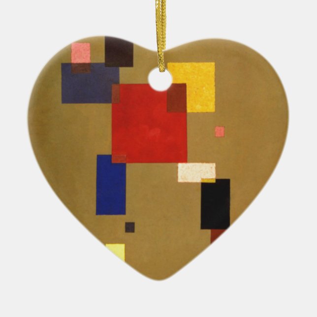 Kandinsky Thirteen Rectangles Abstract Painting Ceramic Tree Decoration (Front)