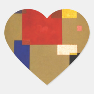 Kandinsky Thirteen Rectangles Abstract Painting Heart Sticker