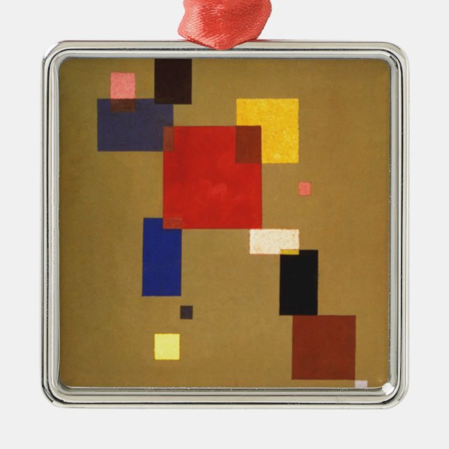 Kandinsky Thirteen Rectangles Abstract Painting Metal Tree Decoration (Front)