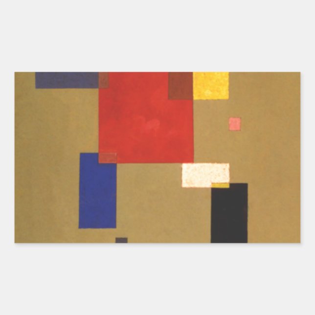 Kandinsky Thirteen Rectangles Abstract Painting Rectangular Sticker (Front)