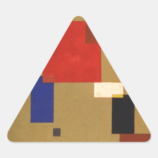 Kandinsky Thirteen Rectangles Abstract Painting Triangle Sticker (Front)