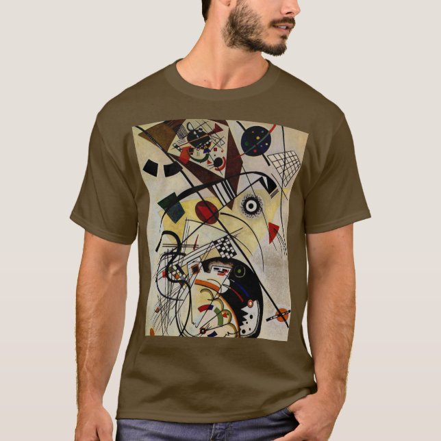 Kandinsky Transverse Unbroken Line Brown T-Shirt (Front)