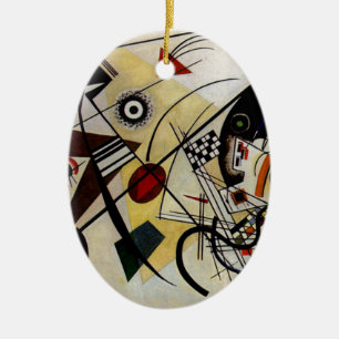Kandinsky Transverse Unbroken Line Ceramic Tree Decoration