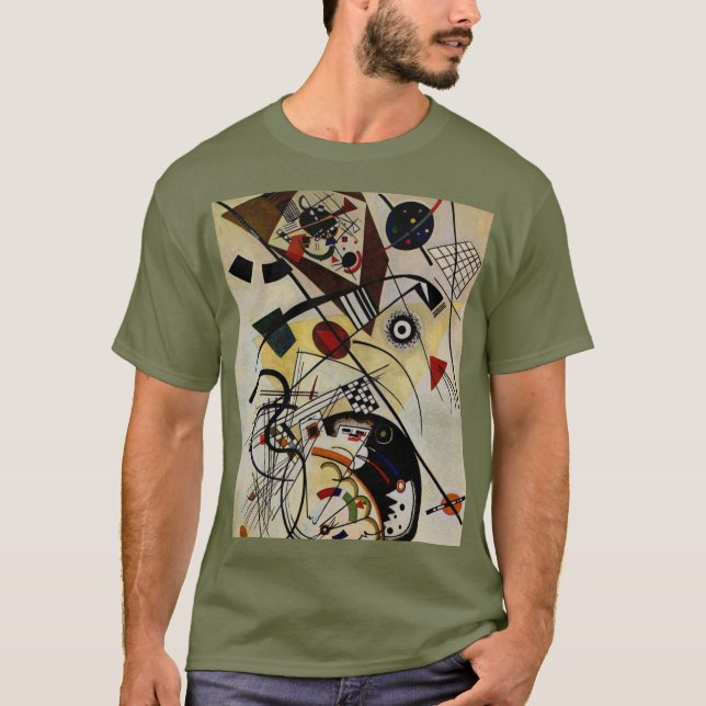 Kandinsky Transverse Unbroken Line Fatigue Green T-Shirt (Front)