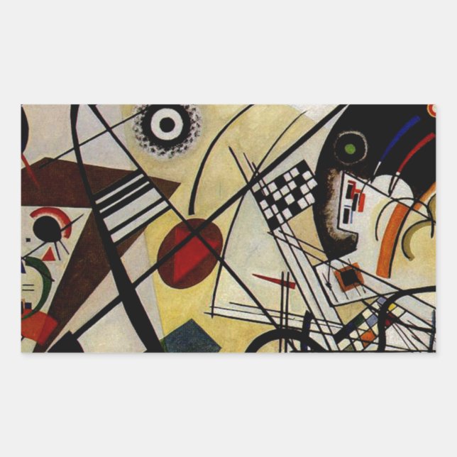 Kandinsky Transverse Unbroken Line Rectangular Sticker (Front)