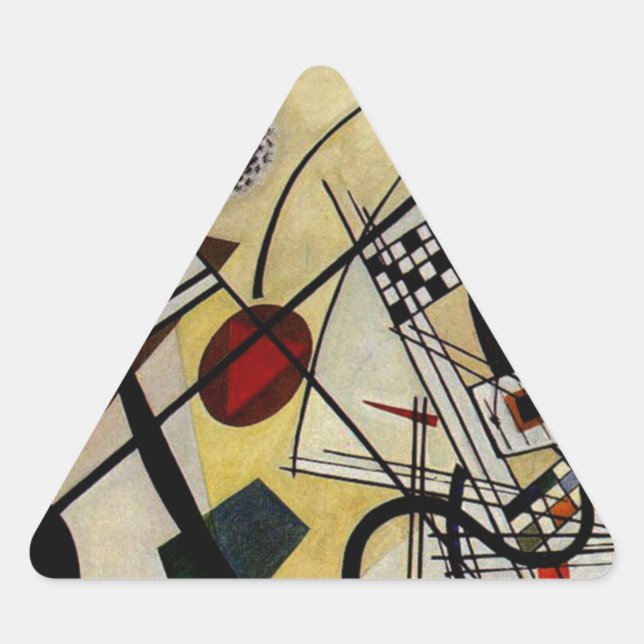 Kandinsky Transverse Unbroken Line Triangle Sticker (Front)