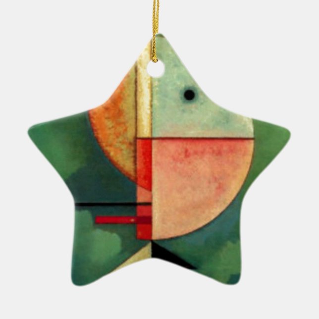 Kandinsky Upward Abstract Painting Ceramic Tree Decoration (Front)