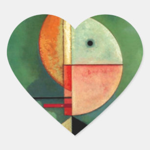 Kandinsky Upward Abstract Painting Heart Sticker