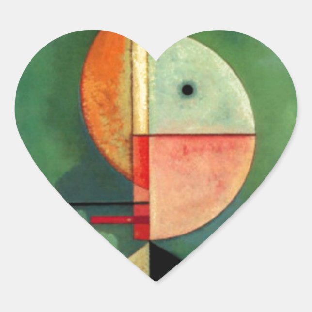 Kandinsky Upward Abstract Painting Heart Sticker (Front)