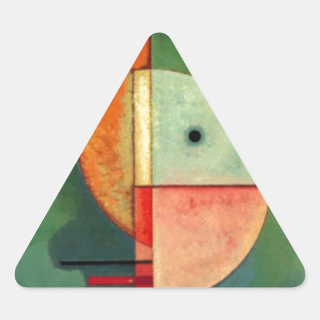 Kandinsky Upward Abstract Painting Triangle Sticker (Front)