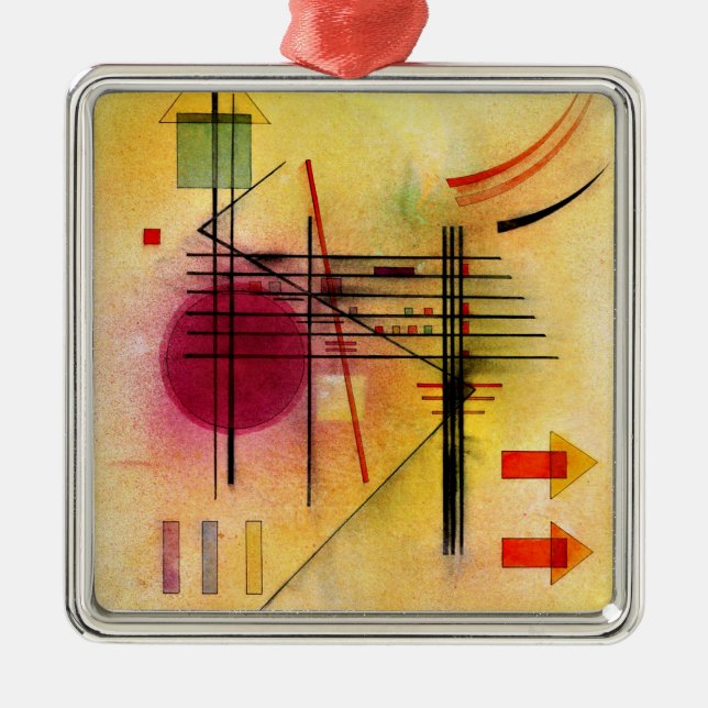 Kandinsky - Vibrant, popular abstract painting Metal Tree Decoration (Front)