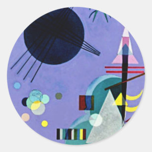 Kandinsky - Violet-Green, Classic Round Sticker