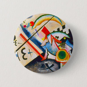 Kandinsky White Cross Button