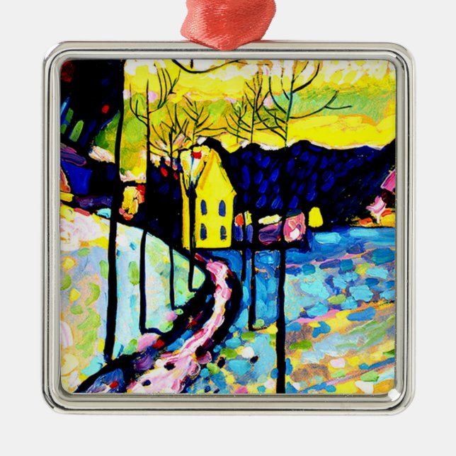 Kandinsky - Winter Landscape Metal Tree Decoration (Front)