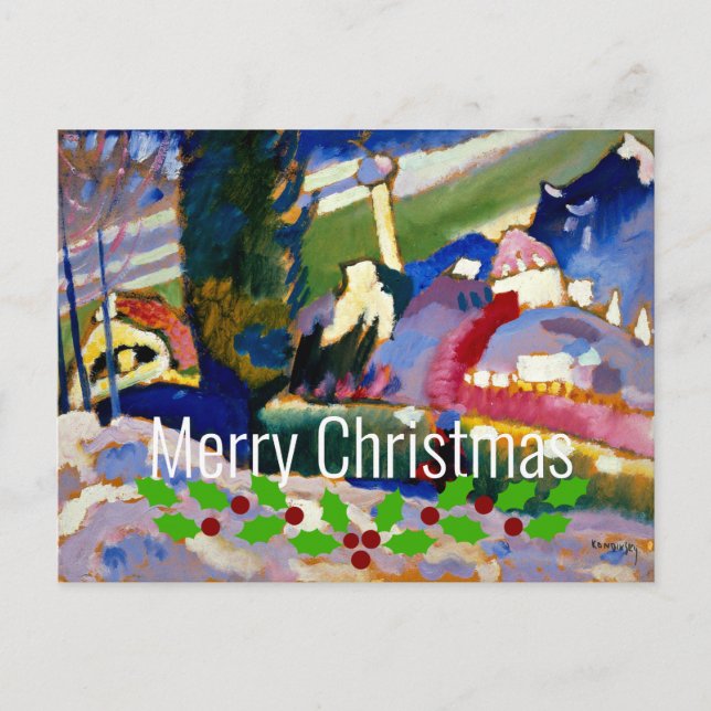 Kandinsky-Winter Landscape with Church, Christmas Postcard (Front)