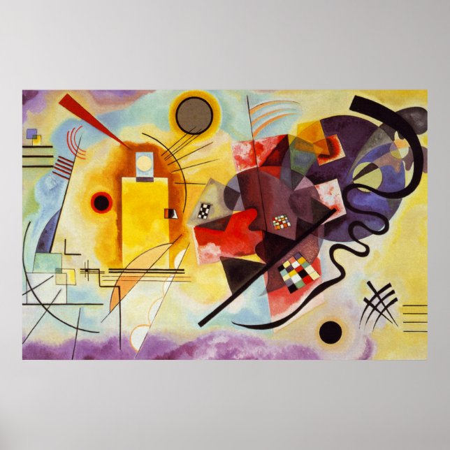Kandinsky Yellow Red Blue Abstract Canvas Painting Poster (Front)