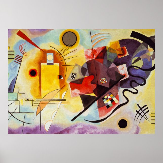 Kandinsky Yellow Red Blue Abstract Canvas Painting Poster (Front)