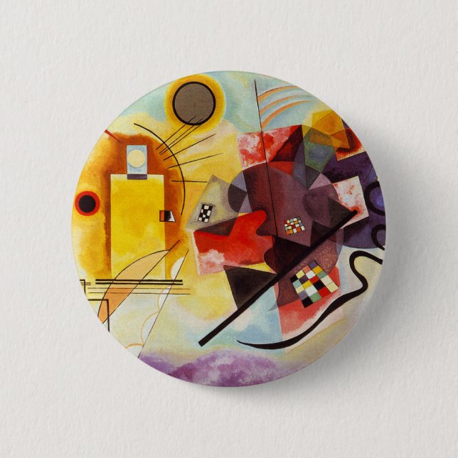 Kandinsky Yellow Red Blue Abstract Painting 6 Cm Round Badge (Front)