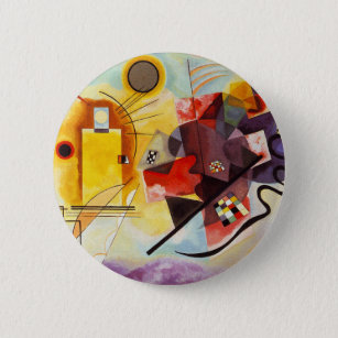 Kandinsky Yellow Red Blue Abstract Painting 6 Cm Round Badge