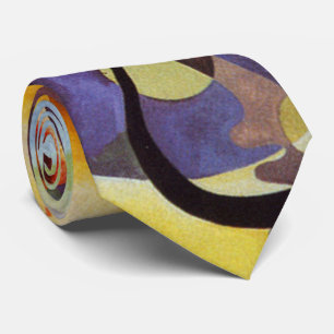 Kandinsky Yellow Red Blue Abstract Tie