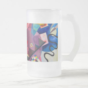 Kandinsky Yellow-Red-Blue Frosted Glass Beer Mug