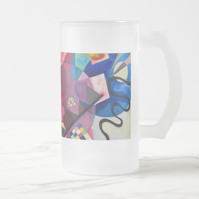 Kandinsky Yellow-Red-Blue Frosted Glass Beer Mug (Right)
