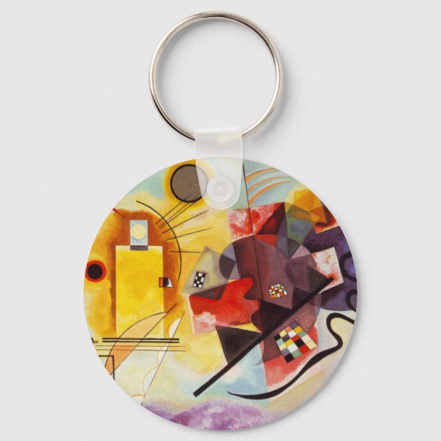 Kandinsky Yellow Red Blue Key Ring (Front)