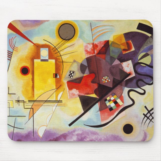 Kandinsky Yellow Red Blue Mouse Mat (Front)