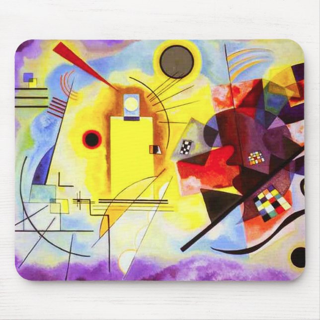 Kandinsky Yellow Red Blue Mouse Pad (Front)