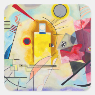 Kandinsky Yellow-Red-Blue Square Sticker